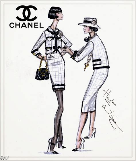 illustration chanel|Chanel fashion sketches.